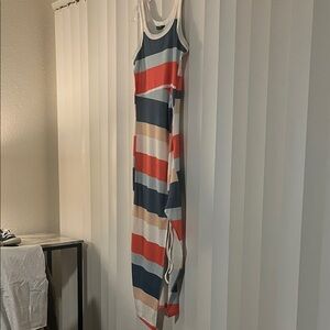Chic Colorful Striped Maxi Dress
